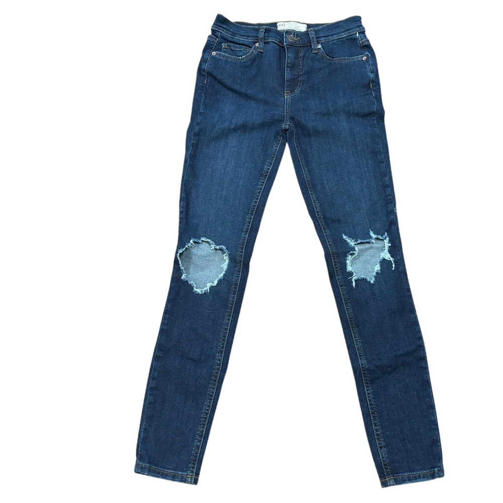 Free People Women's Dark Wash Ripped Knee Skinny Jeans Size 26R NWOT